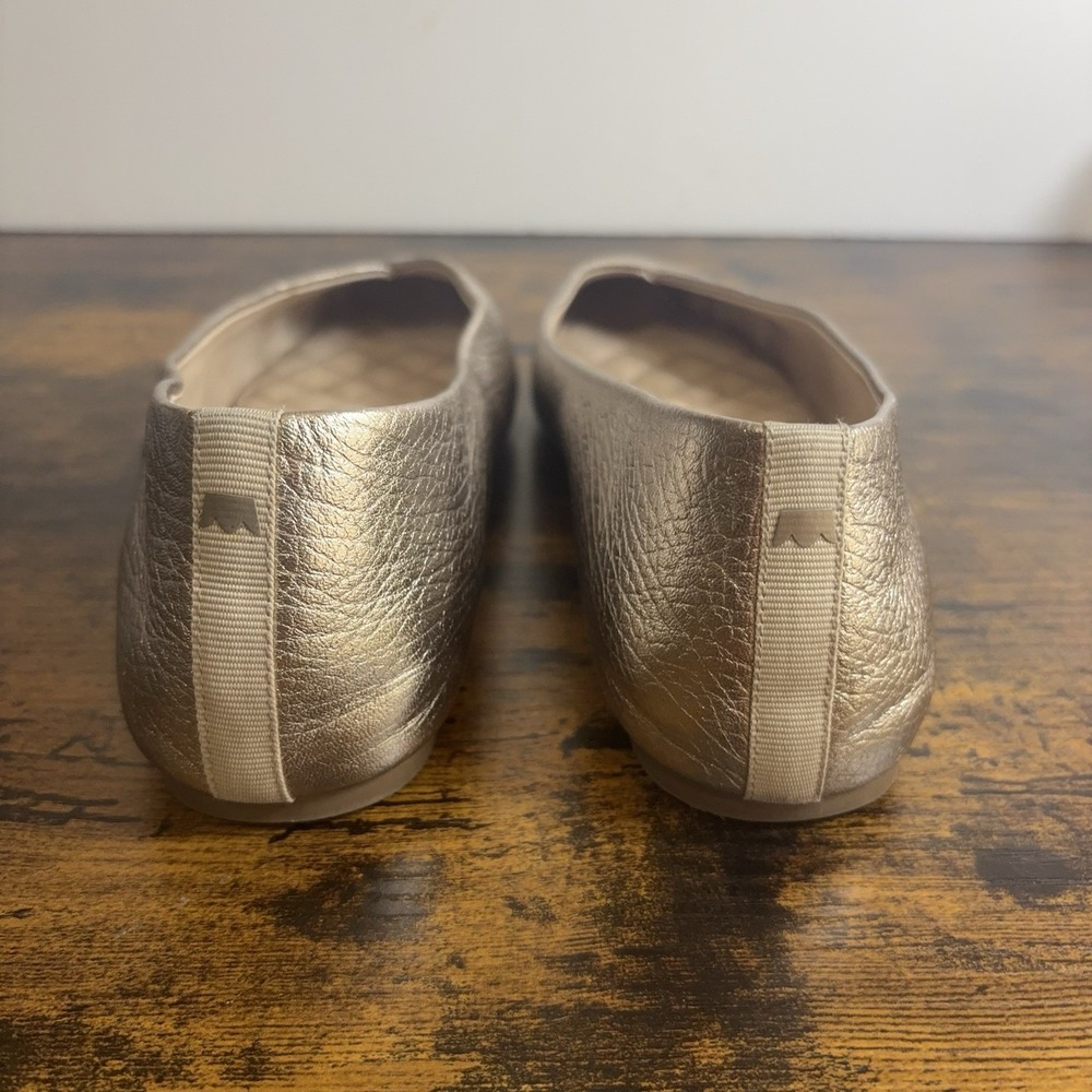 Birdies Goldfinch Leather Flats Womens 7.5 Champagne Metallic Gold Classic - Picture 6 of 11